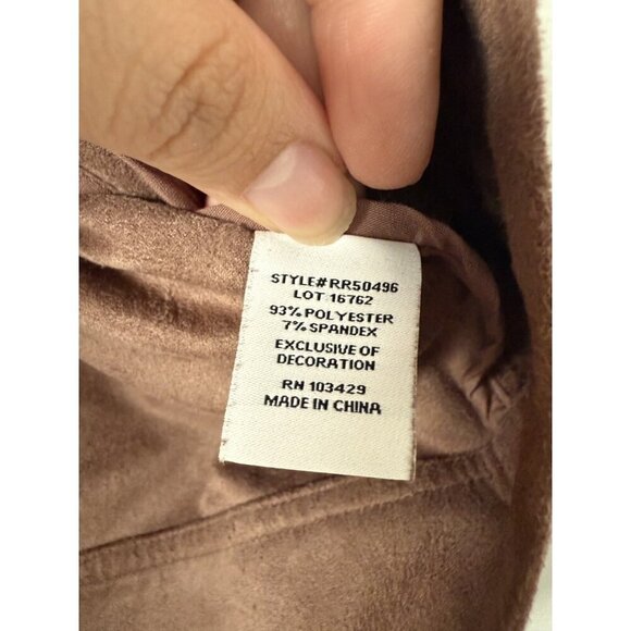 Evereve Romy Faux Suede Cropped Boxy Jacket Brown Business Casual Preppy XL - Picture 8 of 10